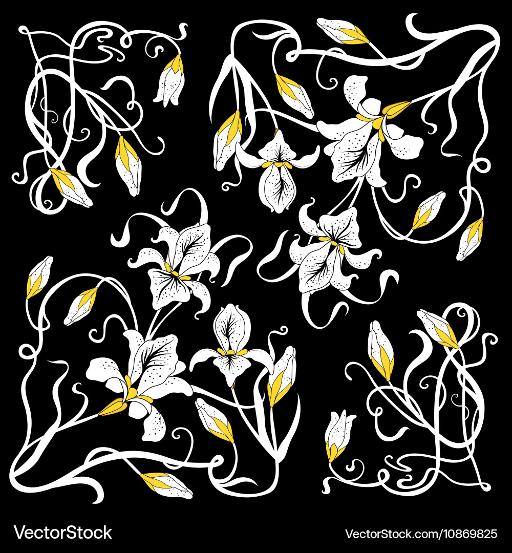 Elegant Iris Floral Pattern Vector Image