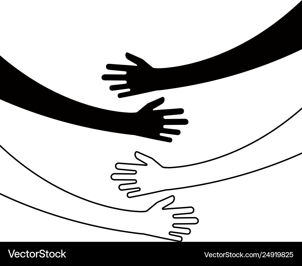 Hugging Hands - Connection & Support vector image
