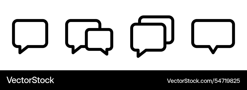 Message notification icon outline popup symbol vector image