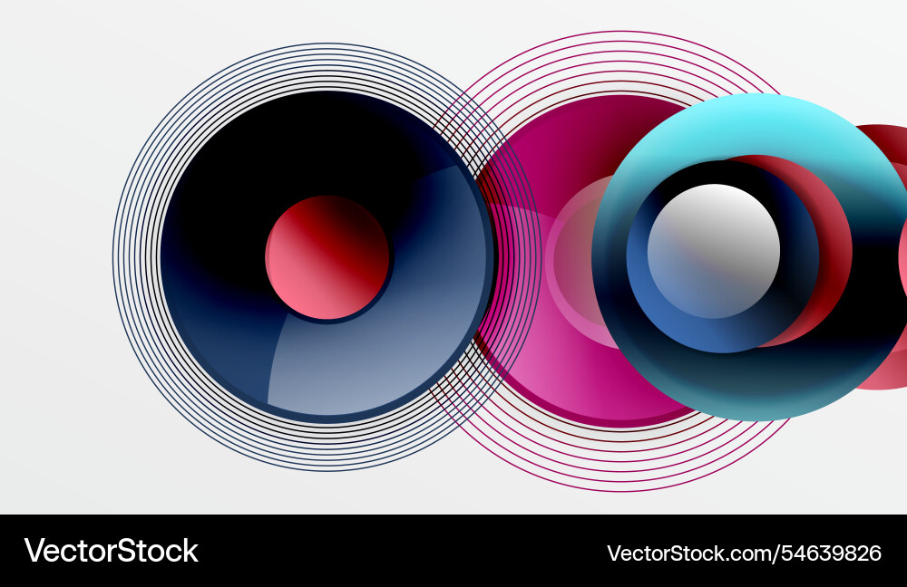Abstract composition of overlapping circles Vector Image