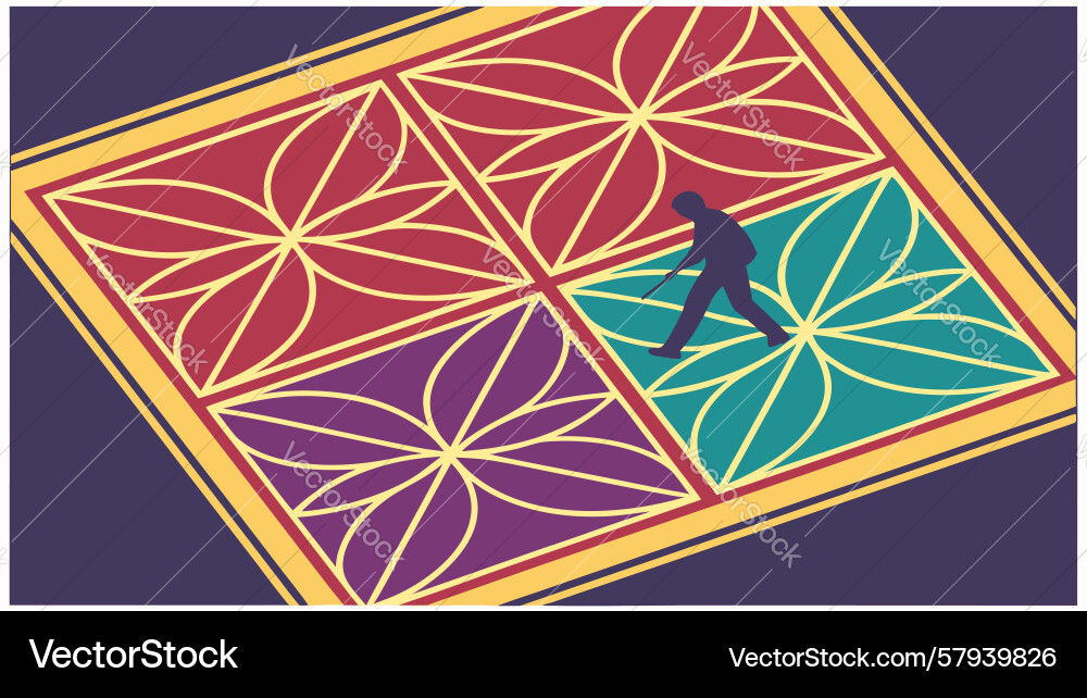 Dynamic Runner in Geometric Pattern vector image