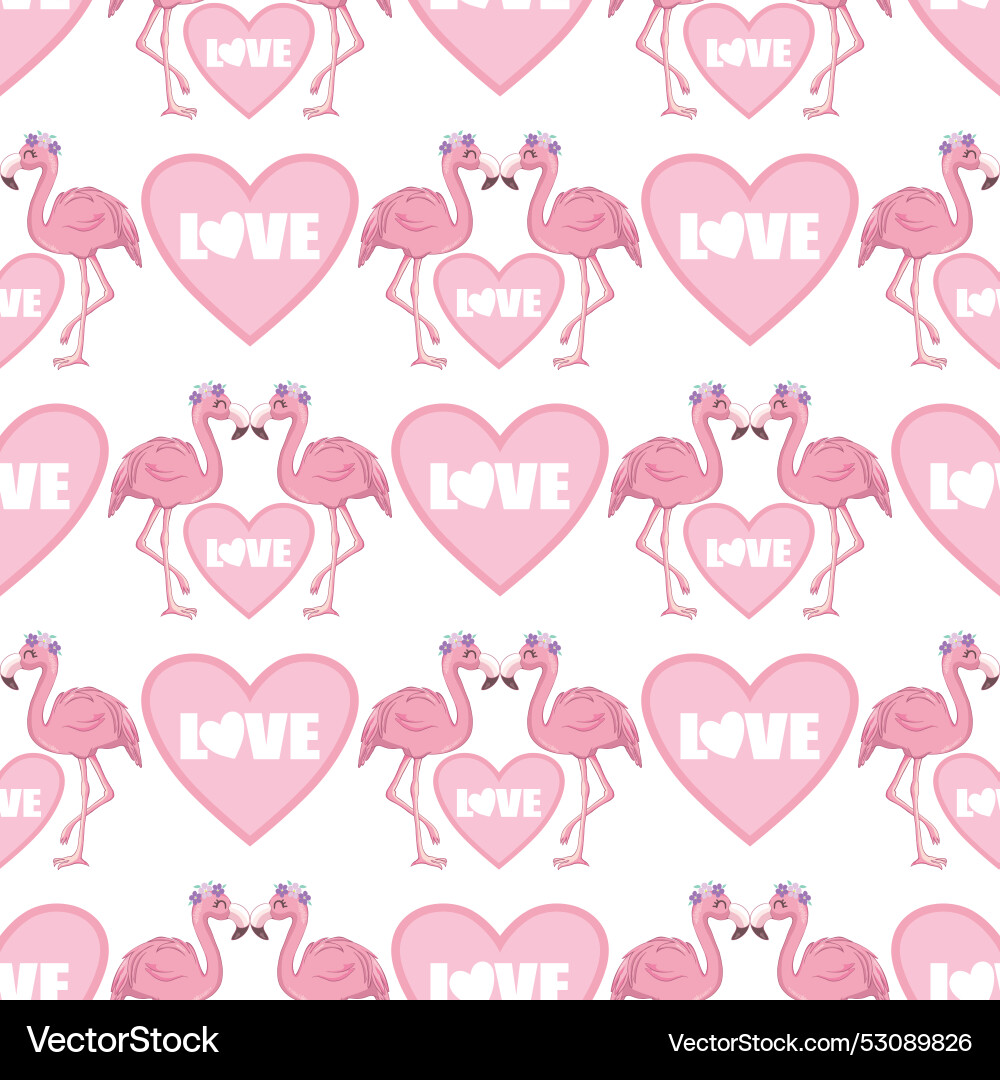 Flamingo pattern seamless background with pink Flamingo pattern seamless background with pink vector image