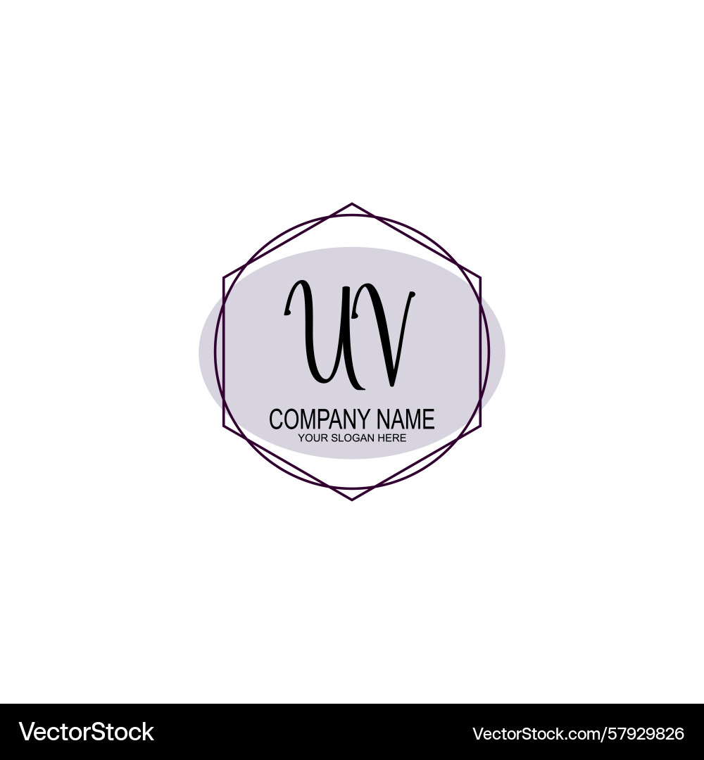Handwriting logo concepts with initial uv Vector Image