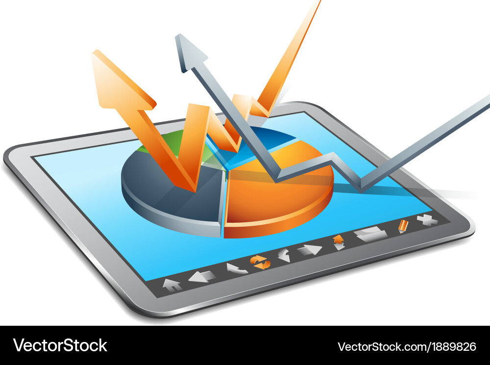 Modern Tablet with Graph Display vector image