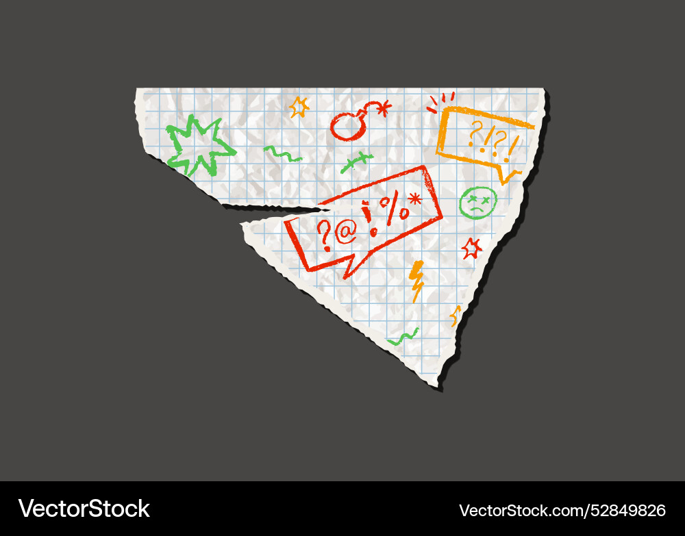 Piece of page with colorful swear symbols dialog Piece of page with colorful swear symbols dialog vector image