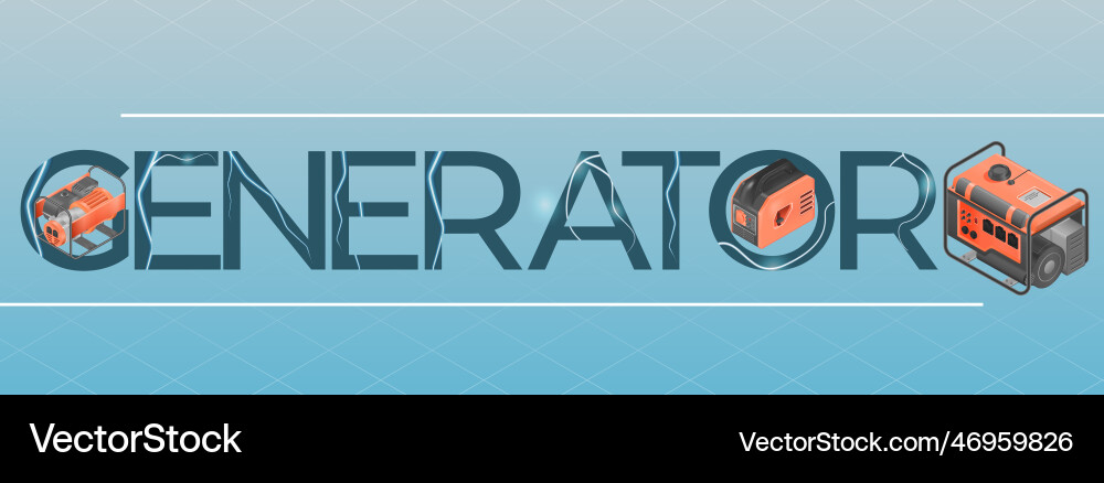 Power generator text composition vector image