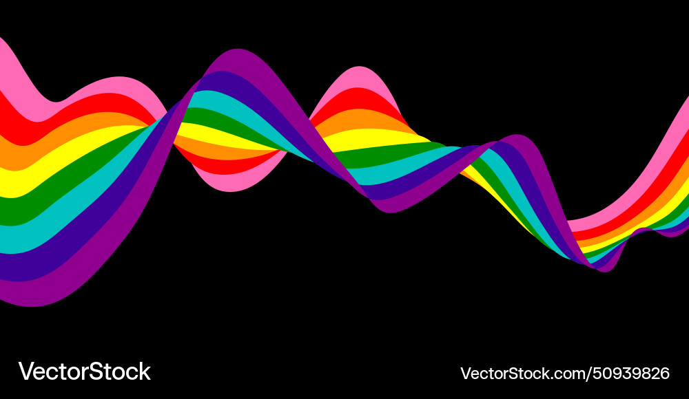 Rainbow Wave Abstract Background Royalty Free Vector Image