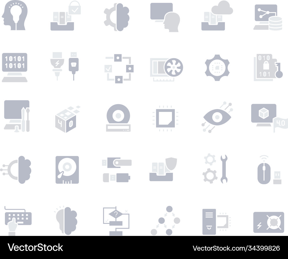 Set simple icons computer science Set simple icons computer science Vector Image