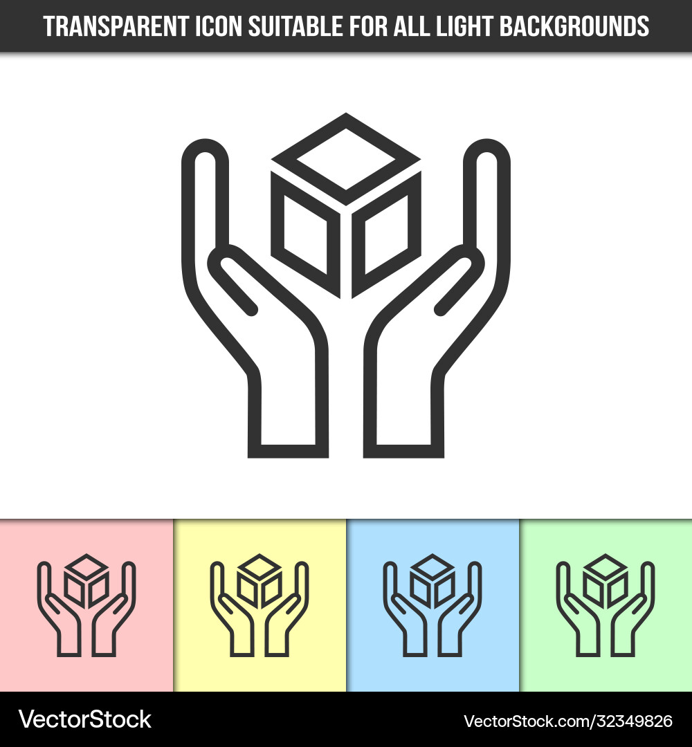 Simple outline transparent fragile or handle Simple outline transparent fragile or handle vector image