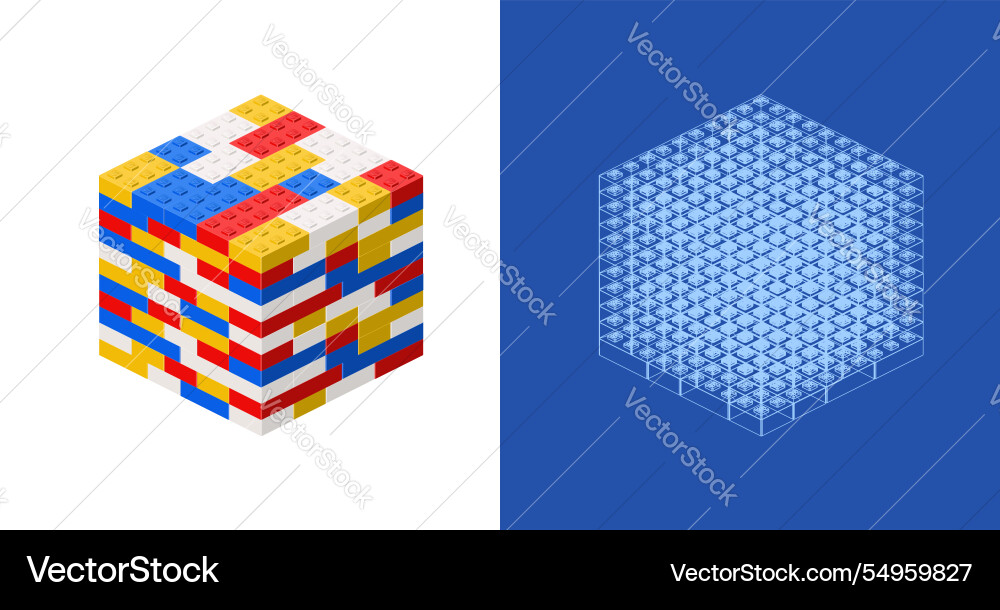 Cube blueprint Projektidee und Umsetzung Cube blueprint Projektidee und Umsetzung vektorbild