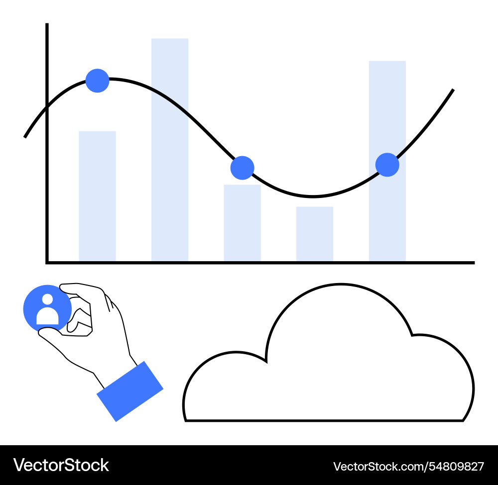 Data analysis with cloud computing concept Data analysis with cloud computing concept vector image