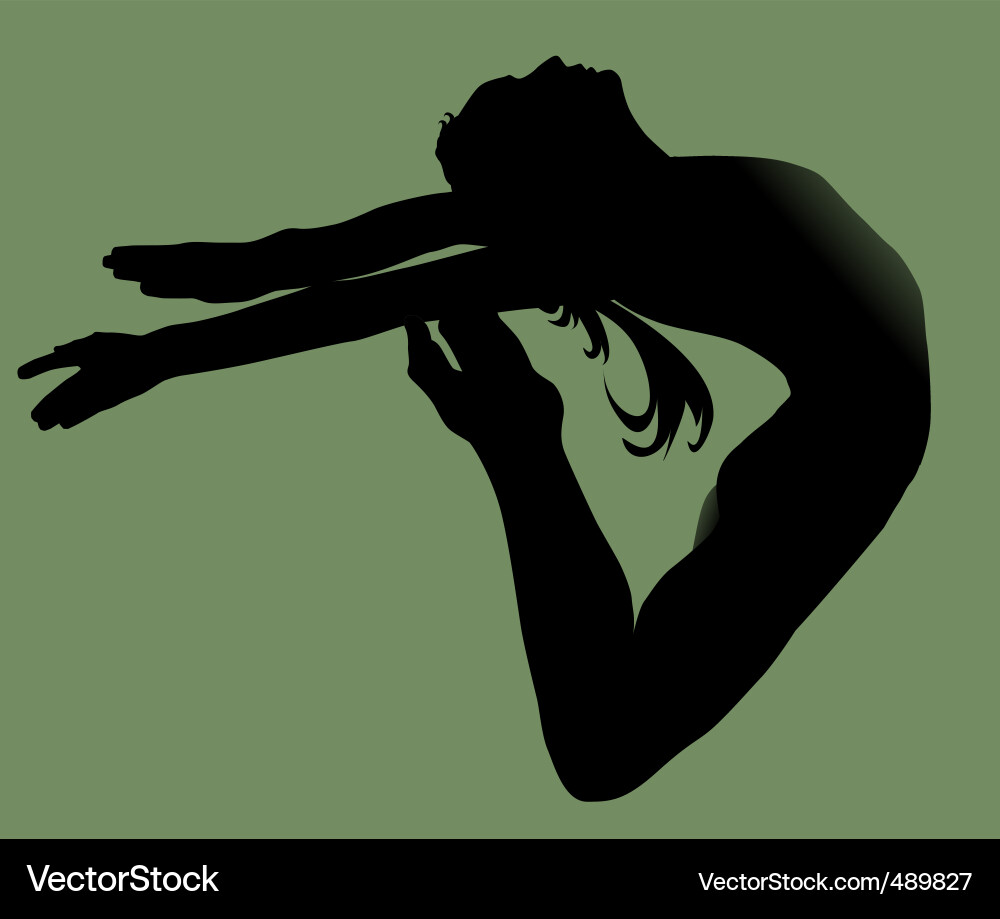 Gymnast in a Split Position Vector Image