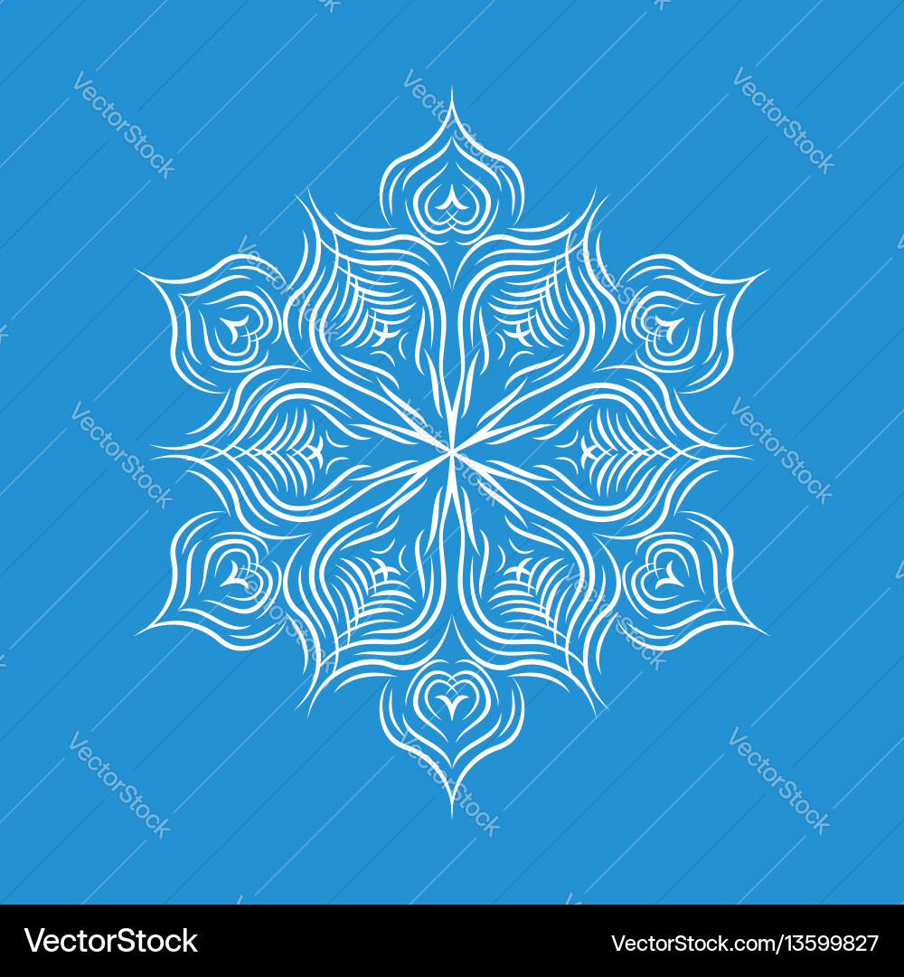 Patterned snowflake icon simple style Vector Image