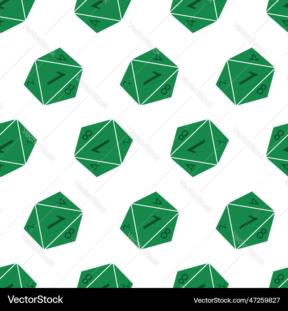 Seamless pattern with d8 dices Vector Image