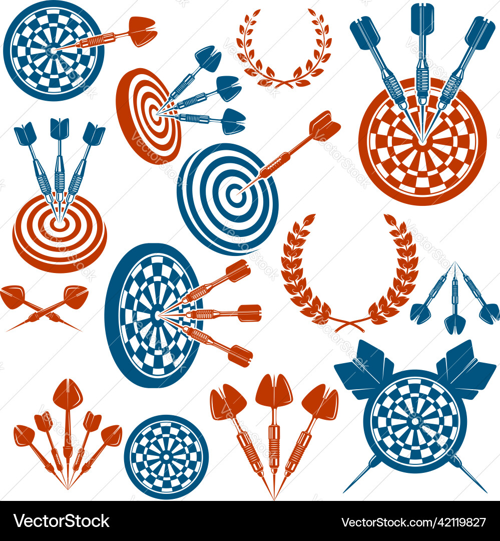 Set of darts design elements element vector image