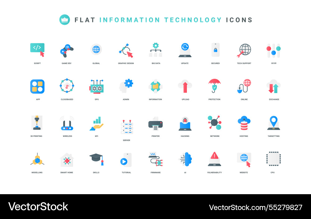 Tech & Cybersecurity Network Vector Image