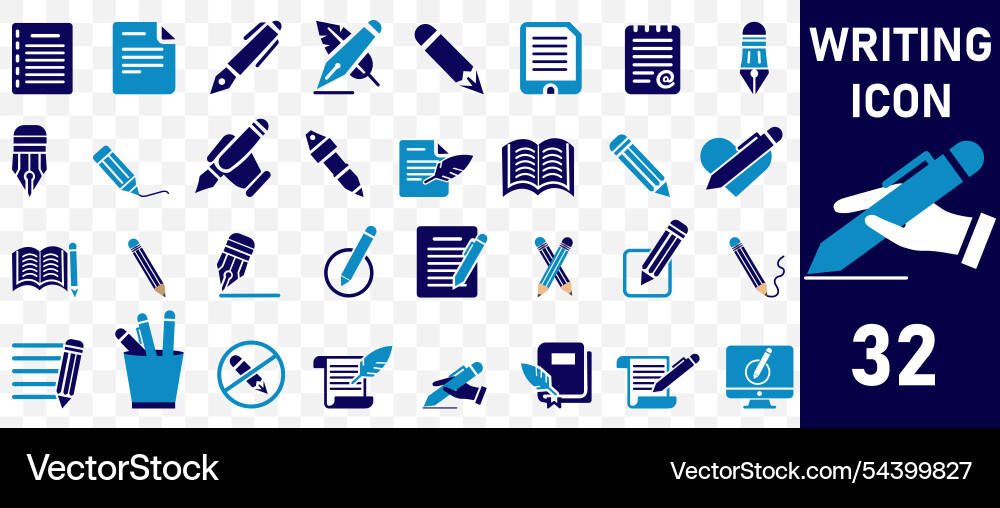 Writing icon set Writing icon set vector image