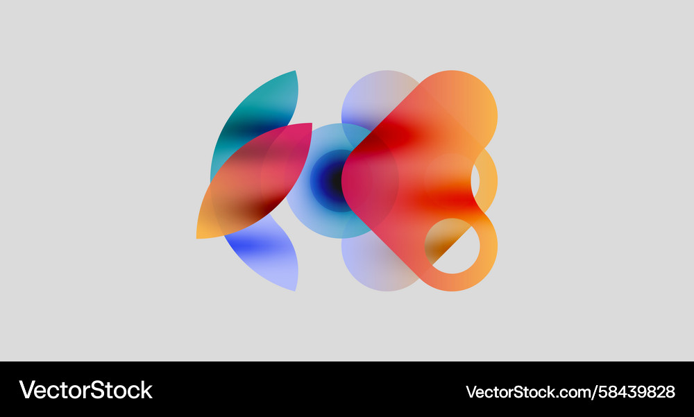Abstract colorful shapes overlap creating soft Vector Image