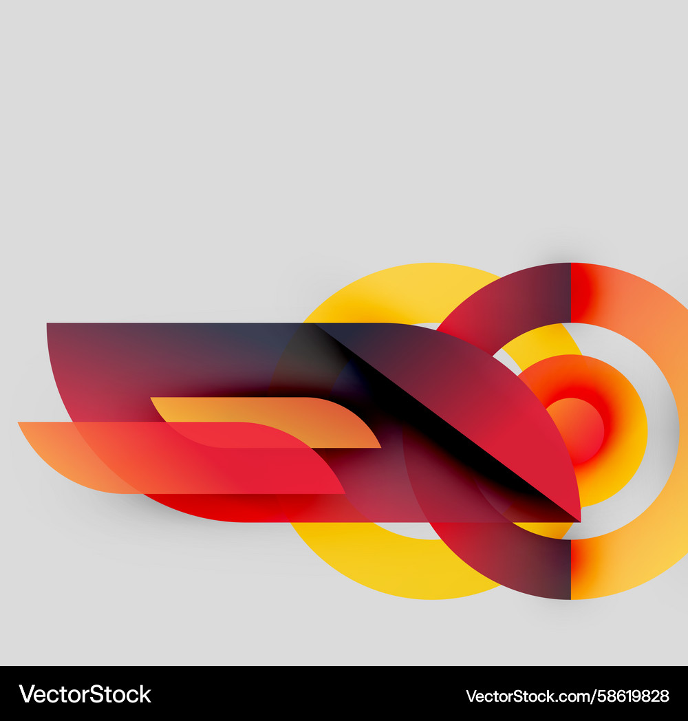 Abstract design features overlapping shapes Vector Image