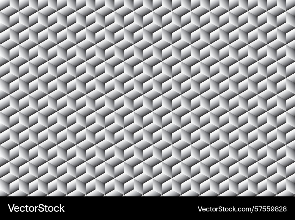Abstract gray and white cube pattern seamless Vector Image