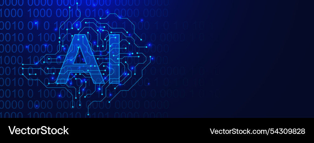 Artificial intelligence with circuit board Artificial intelligence with circuit board vector image