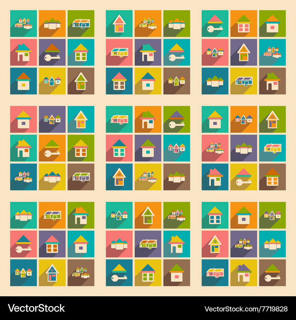 Flat with shadow concept and mobile application Vector Image