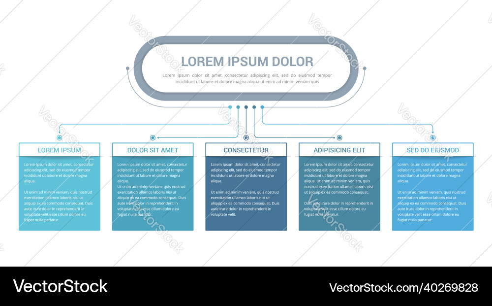 Flowchart with 5 steps Royalty Free Vector Image