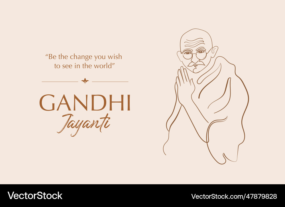 Gandhi jayanti hand drawn linear background Gandhi jayanti hand drawn linear background vector image
