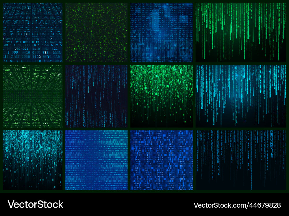 Matrix-Style Data Stream Vector Image