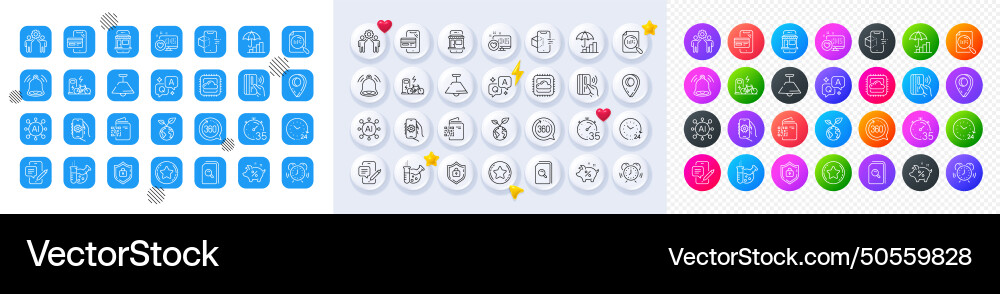 Qr code contactless payment and heart line icons Qr code contactless payment and heart line icons vector image