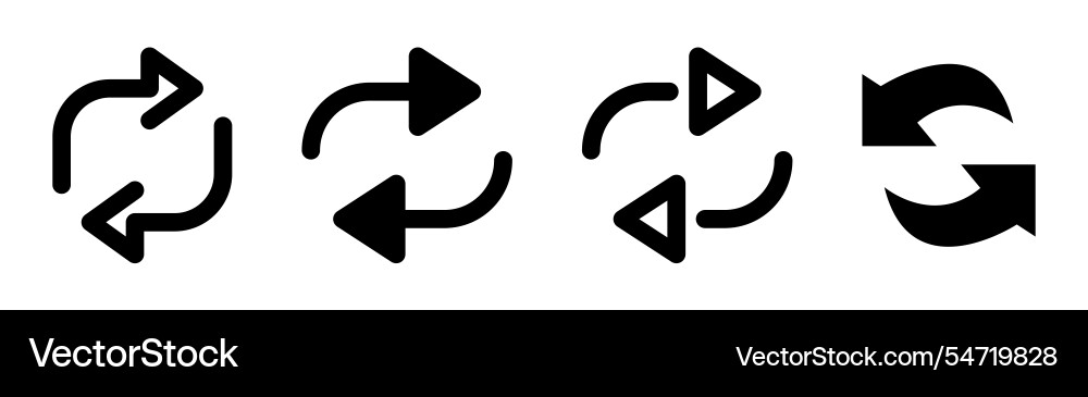Rotation arrow set reload symbol repeat vector image