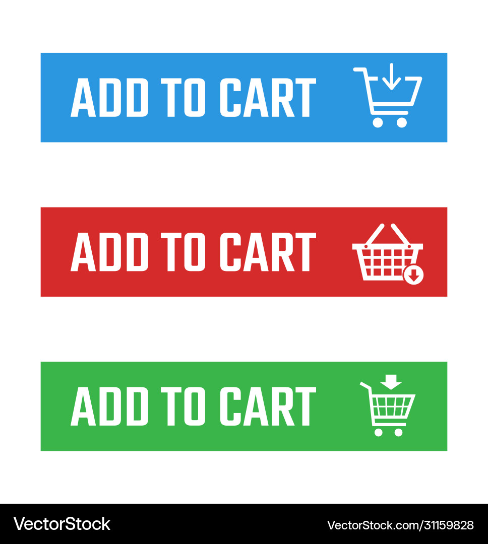 Shopping Cart Add Buttons - Set vector image