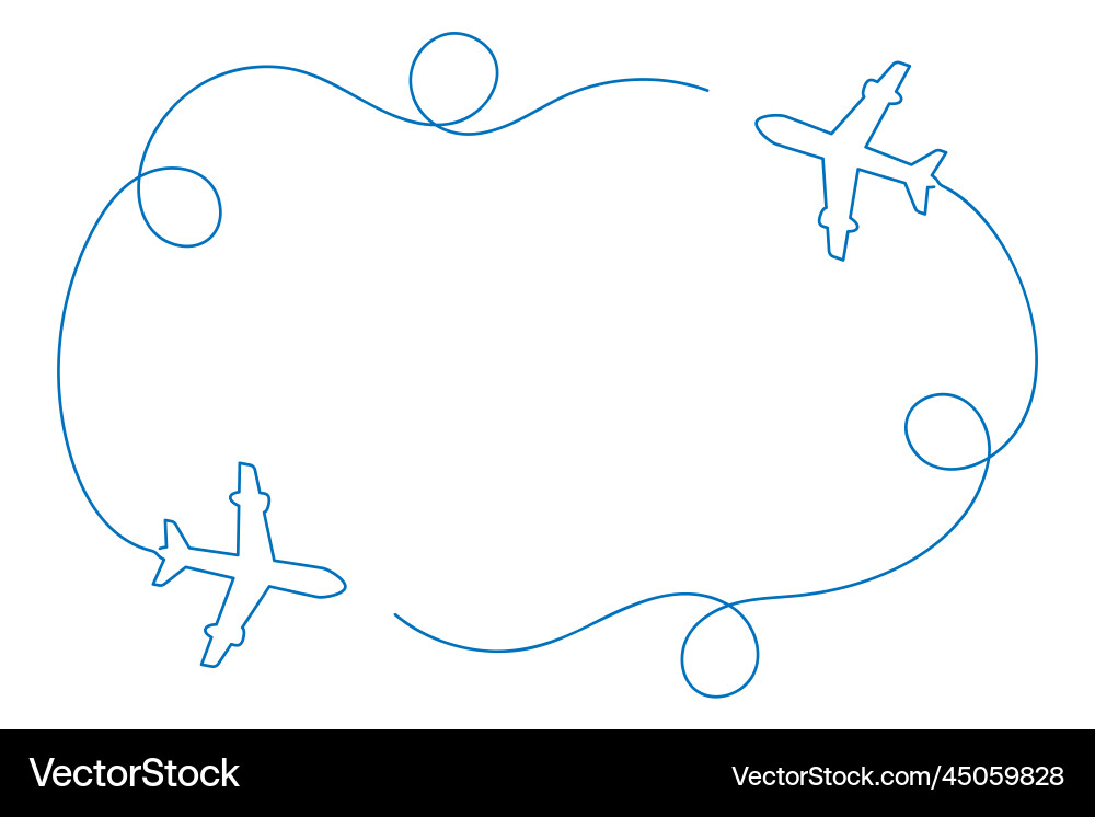 Two planes draw a loop in the sky vector image