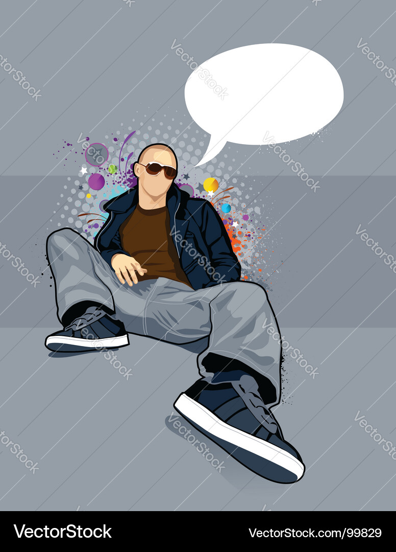 Bald Man Graffiti Vector Image