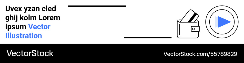 Clicking on play button to access wallet Clicking on play button to access wallet Vector Image