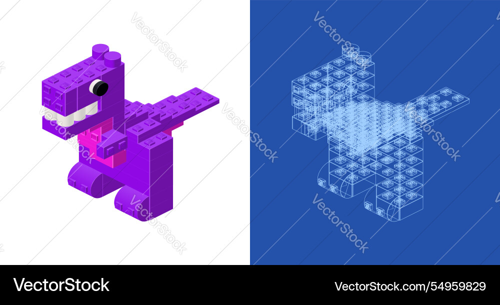 Dino blueprint project idea and implementation Dino blueprint project idea and implementation vector image