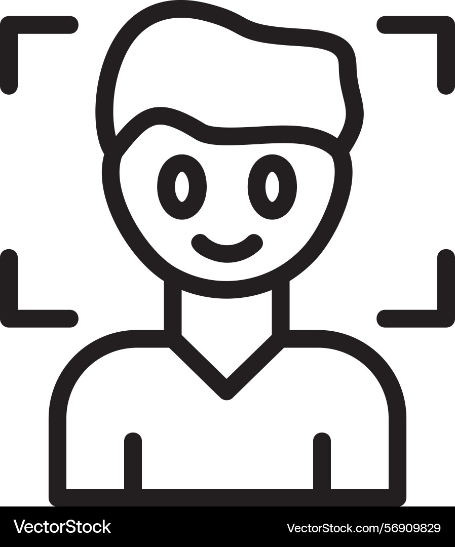 Emotion recognition linear style icon design Vector Image