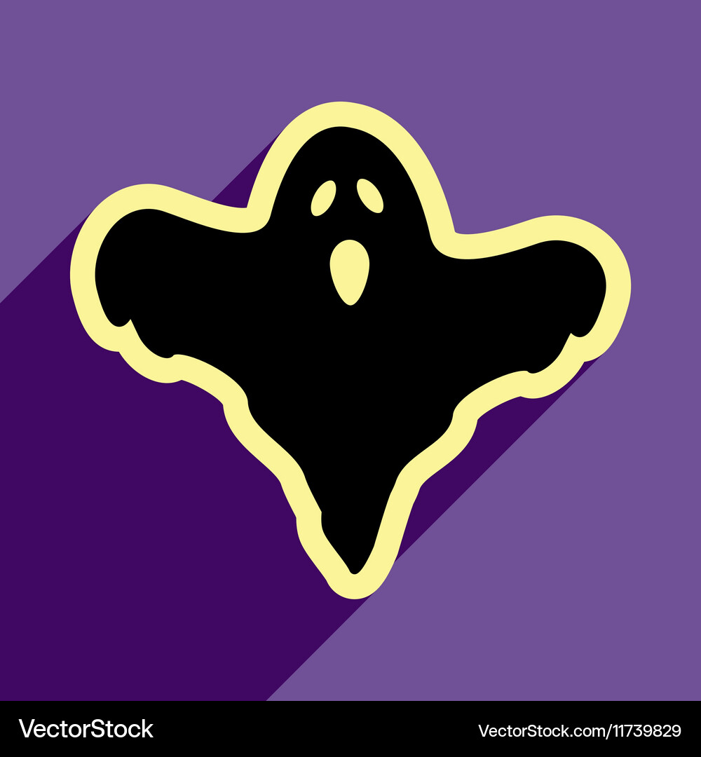 Flat with shadow icon and mobile application ghost Vector Image