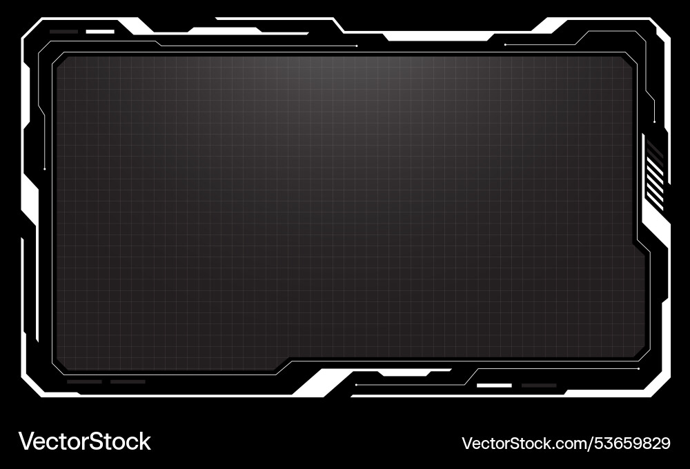 Hud frames white grey user interface elements Hud frames white grey user interface elements vector image