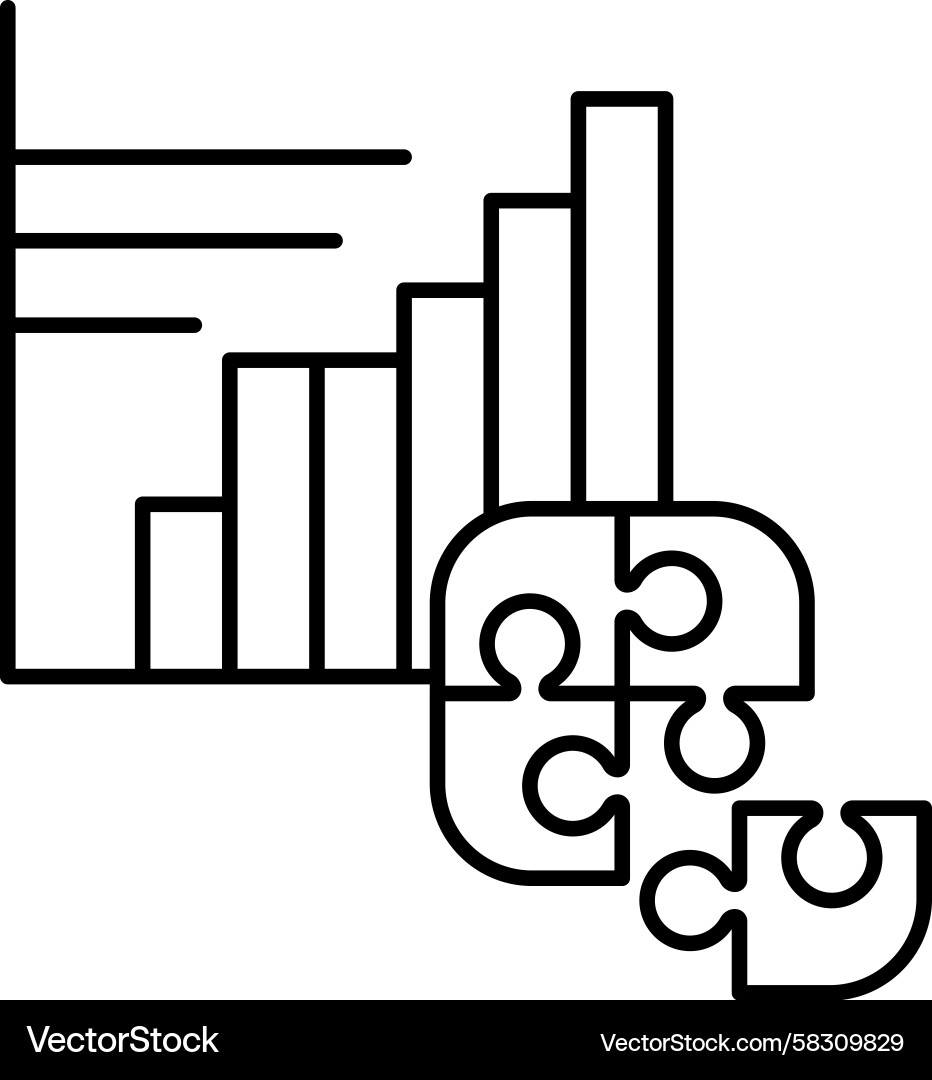 Missing Piece Line Graph with Bar Chart Vector Image