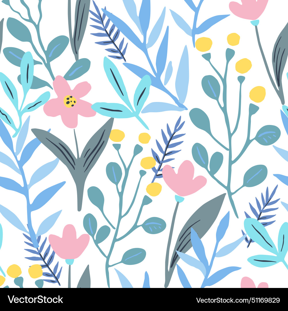 Nahtloses Muster mit doodle floralen Elementen Nahtloses Muster mit doodle floralen Elementen vektorbild