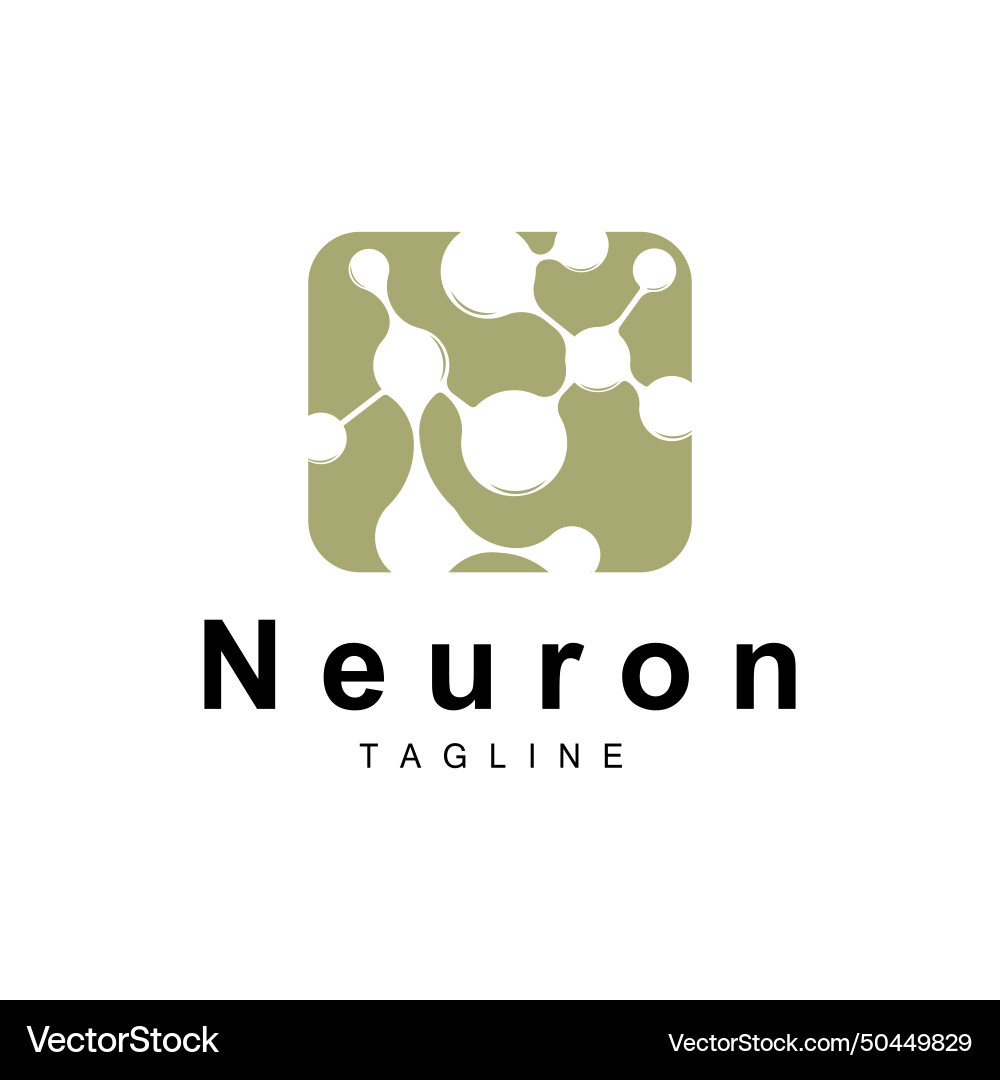 Neuron logo cel dna network and particle Vector Image