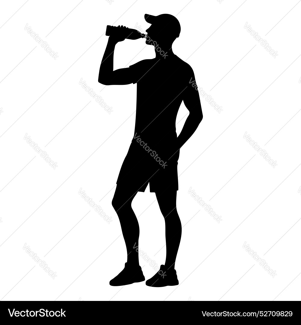Person drinking water silhouette Vector Images \u0026 Graphics for Commercial  Use | VectorStock, image size:1000x1080