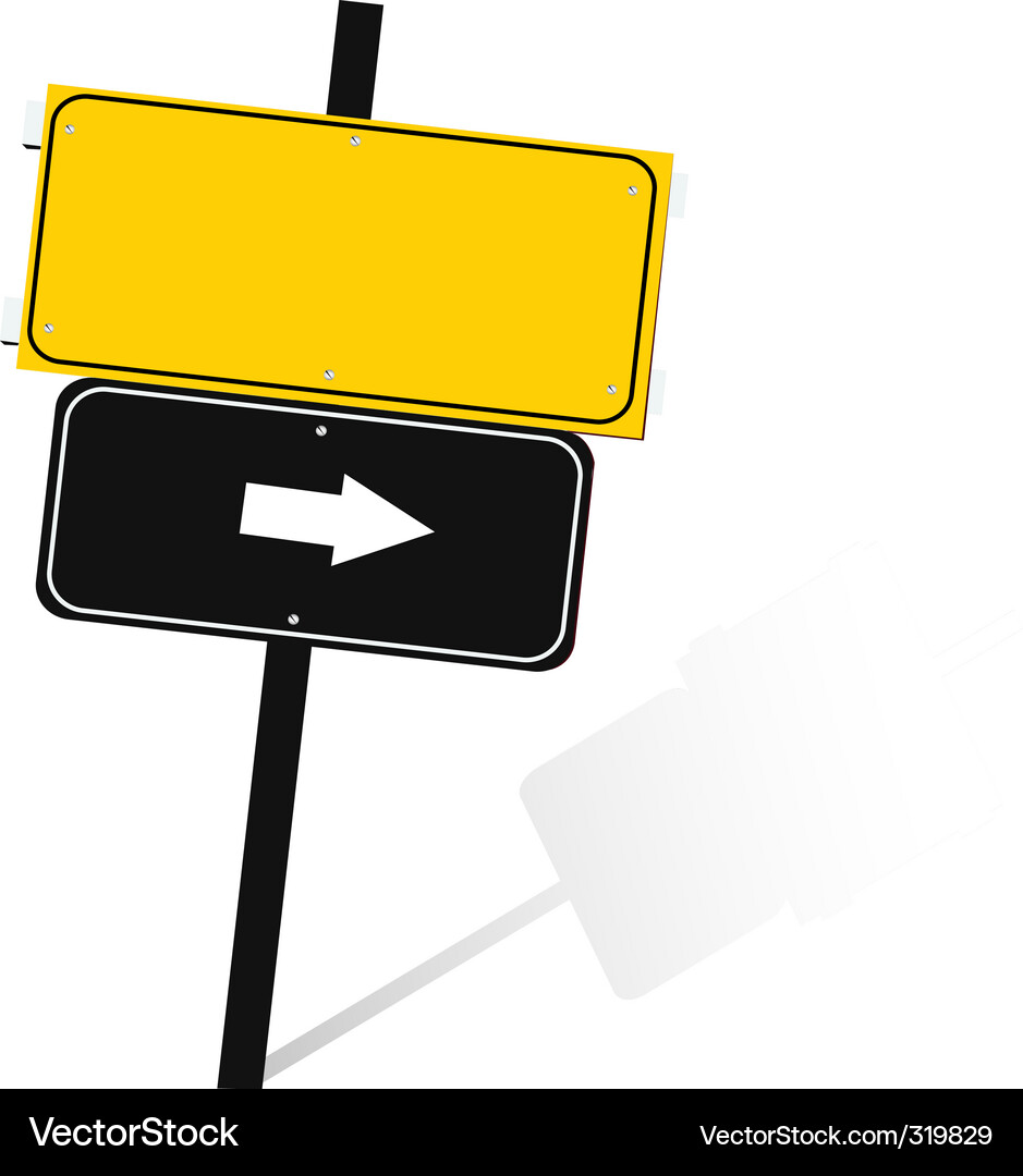Roadway Arrow Symbol Signpost Vector Image