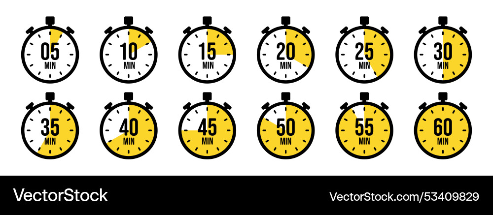 Stopwatch icons colorful simple chronometer time Stopwatch icons colorful simple chronometer time Vector Image
