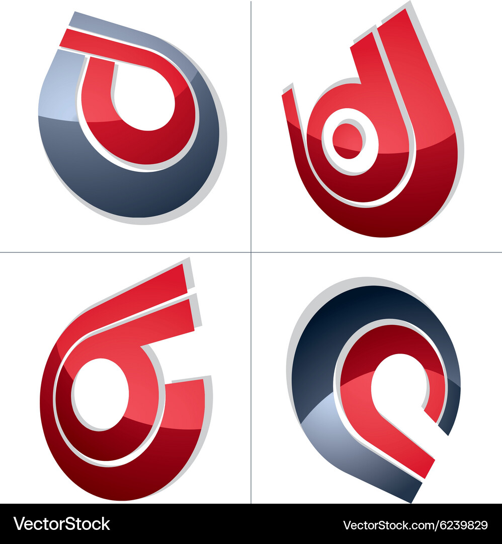 Three-dimensional colorful graphical icons set Vector Image