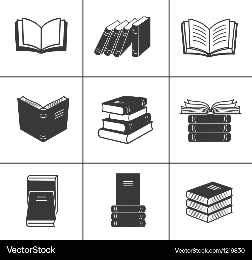 Book Icon Set - Collection Royalty Free Vector Image