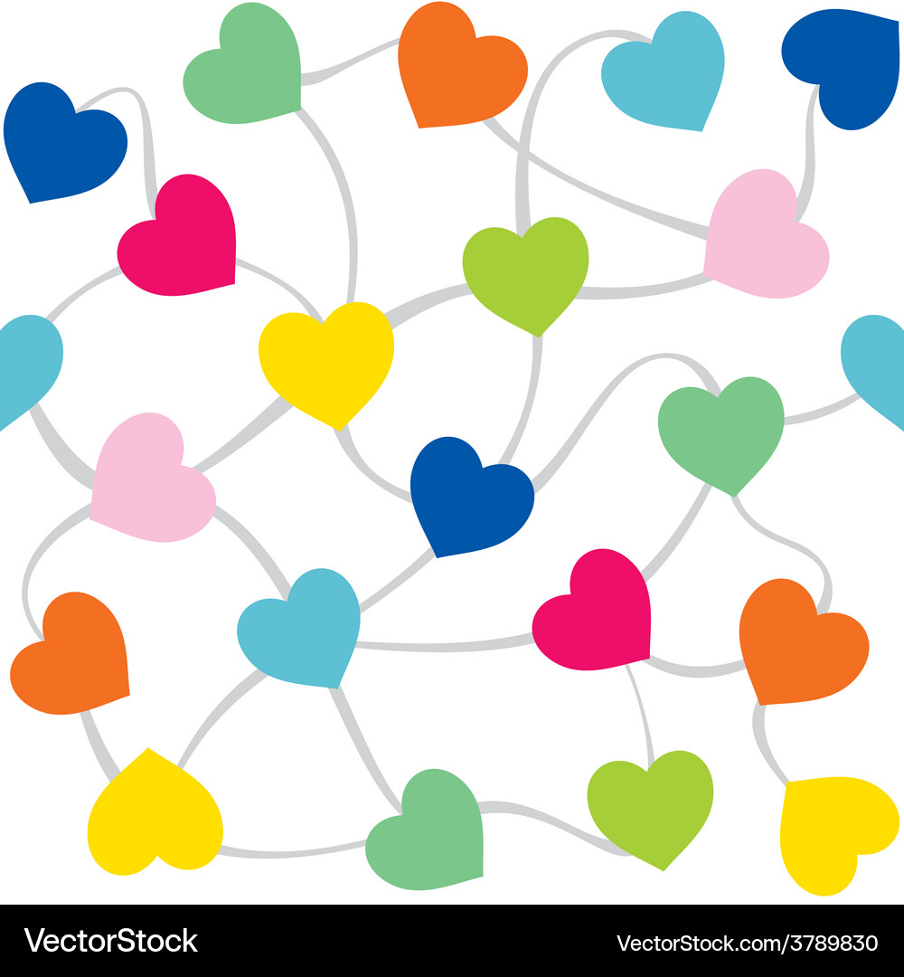 Colorful heart random arrange pattern design Vector Image