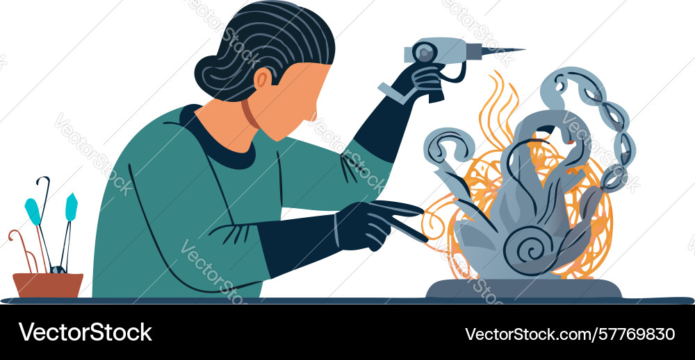 Digital sculpting art 3d modeling and design Vector Image