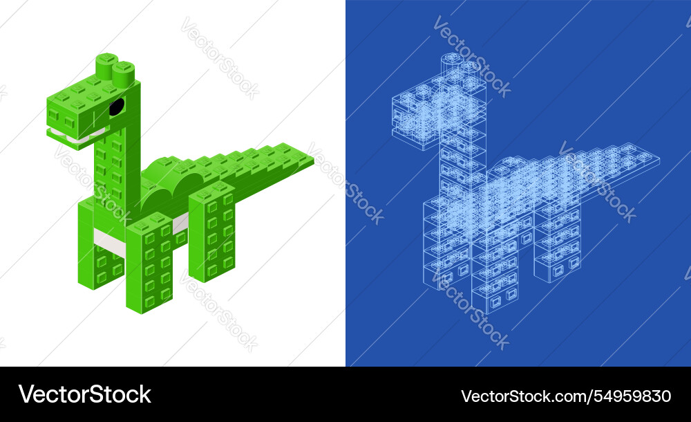 Dinosaur blueprint project idea and implementation Dinosaur blueprint project idea and implementation vector image